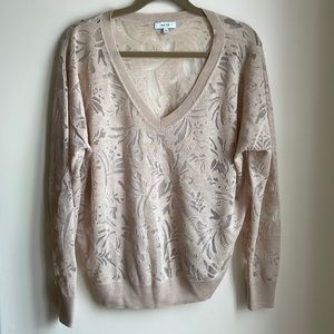 REISS sheer sweater top